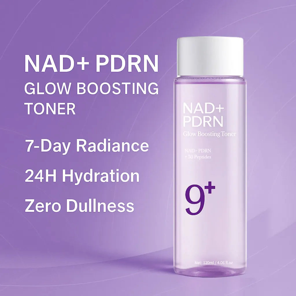 NAD+ PDRN Glow Boosting Toner (120ml) – Hydrating Firming Essence for Dry Skin, Anti-Aging, Elasticity & Fine Line Care
