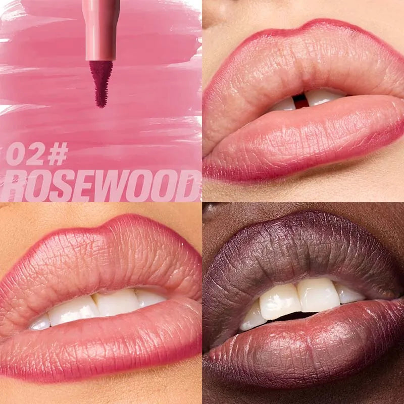 Waterproof Matte Lip Liner Pencil - Long-Lasting Velvet Lip Contour Pen