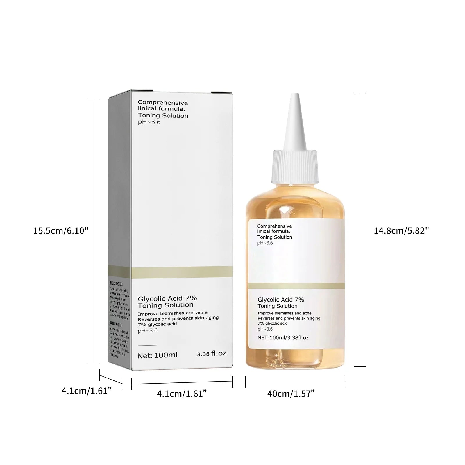 7% Glycolic Acid Toning Solution (100ml) - Rejuvenating Exfoliating Toner for Acne