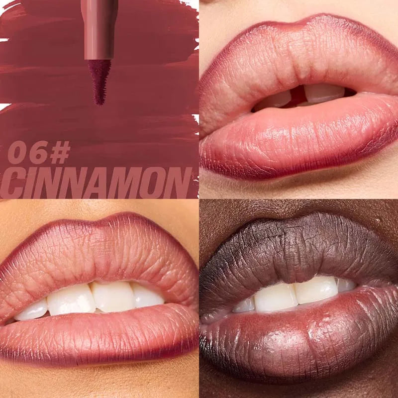 Waterproof Matte Lip Liner Pencil - Long-Lasting Velvet Lip Contour Pen
