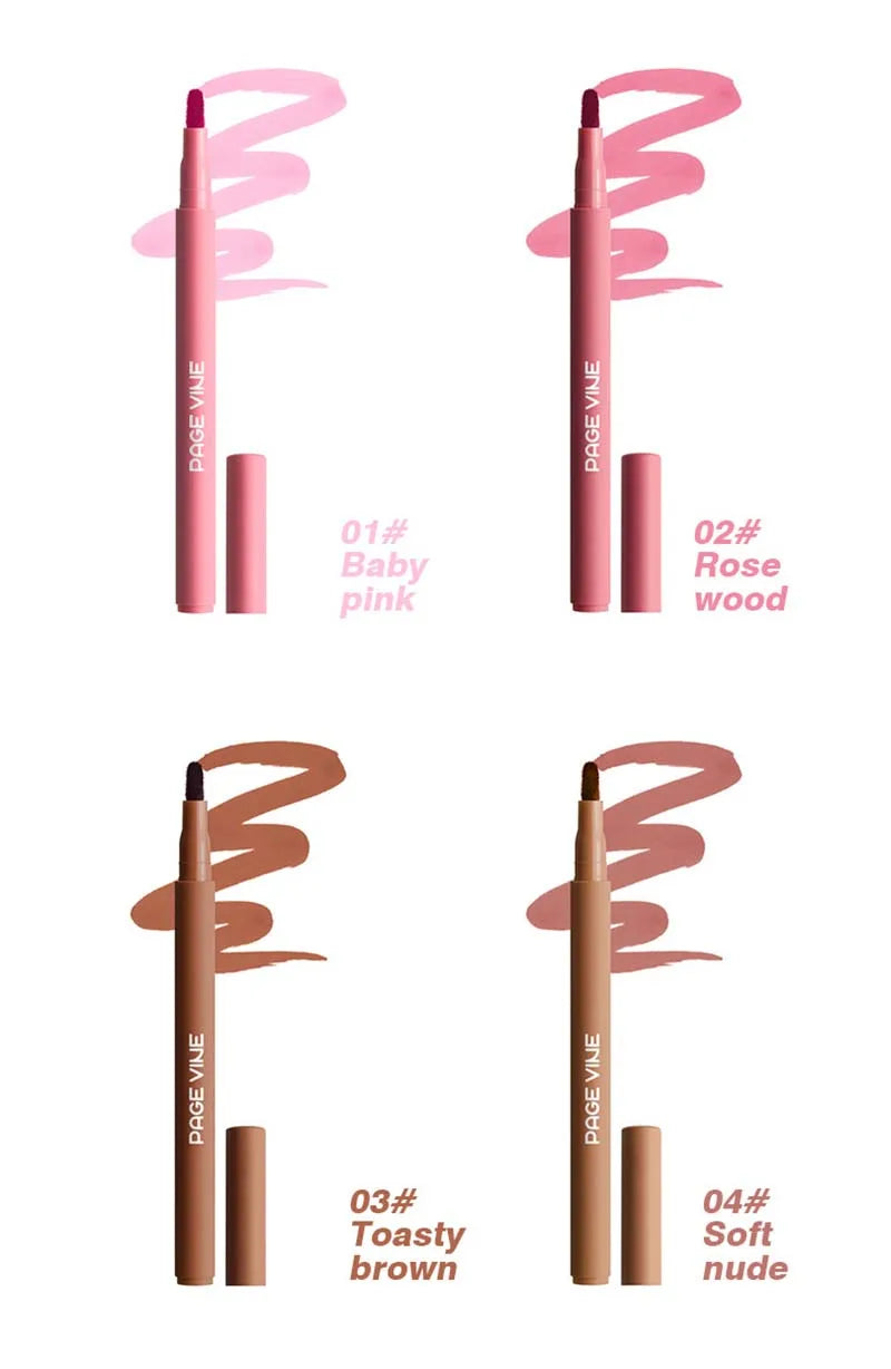 Waterproof Matte Lip Liner Pencil - Long-Lasting Velvet Lip Contour Pen