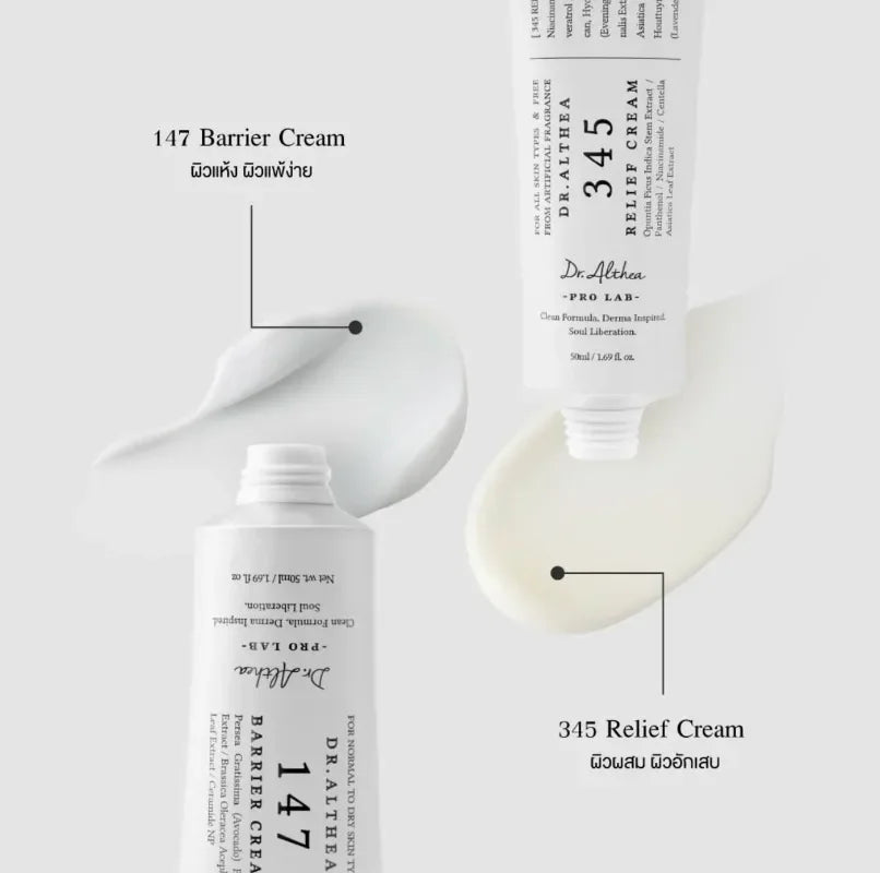 Dr. Althea 345 Whitening Skincare Collection | Whitening Cream, Barrier Cream, Jelly Mist & Moisturizing Spray (50ml, 60ml, 100ml)