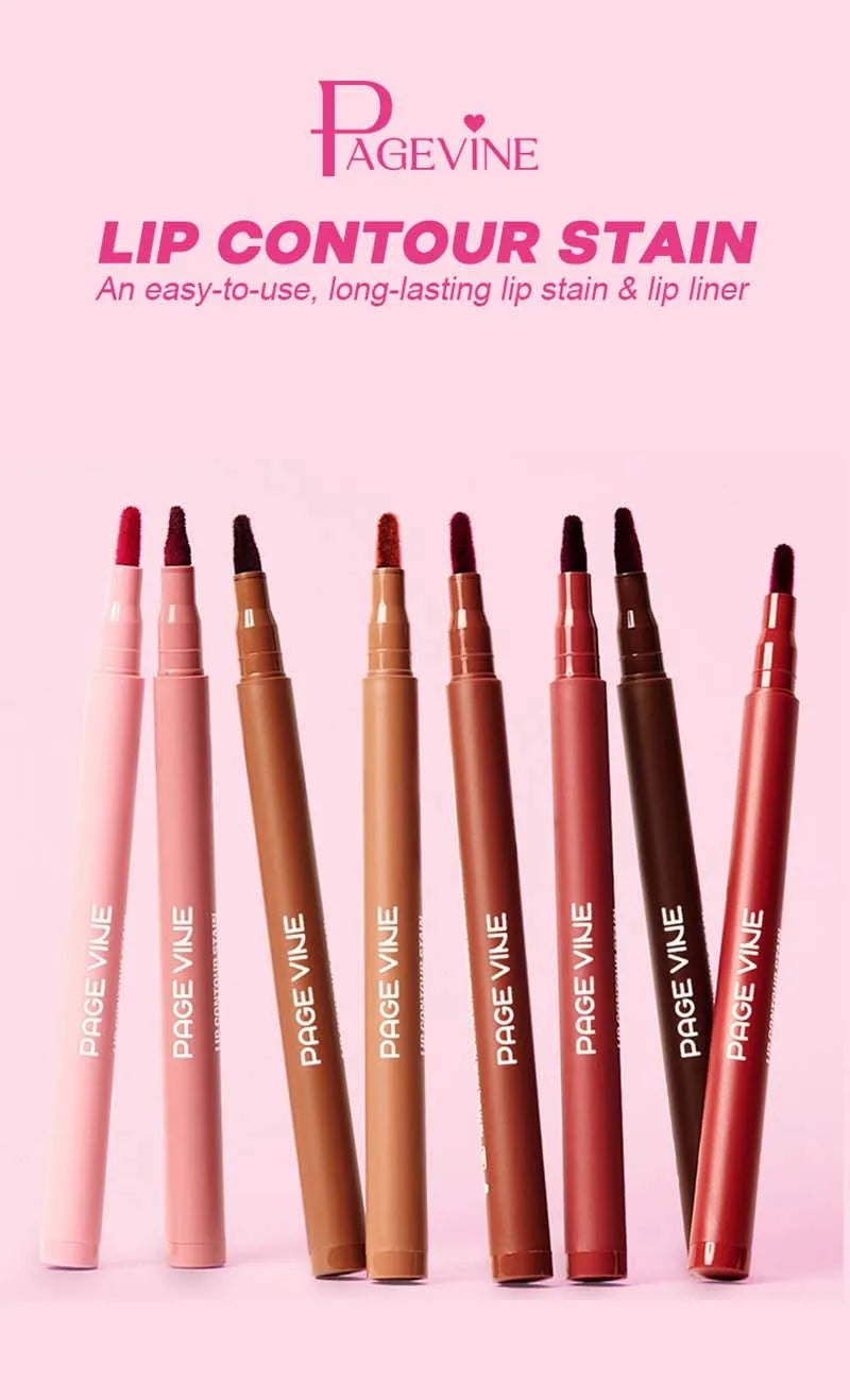 Waterproof Matte Lip Liner Pencil - Long-Lasting Velvet Lip Contour Pen