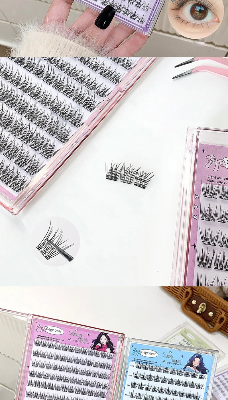 Gege Bear Glue-Free False Eyelashes - Natural Self-Adhesive Lashes