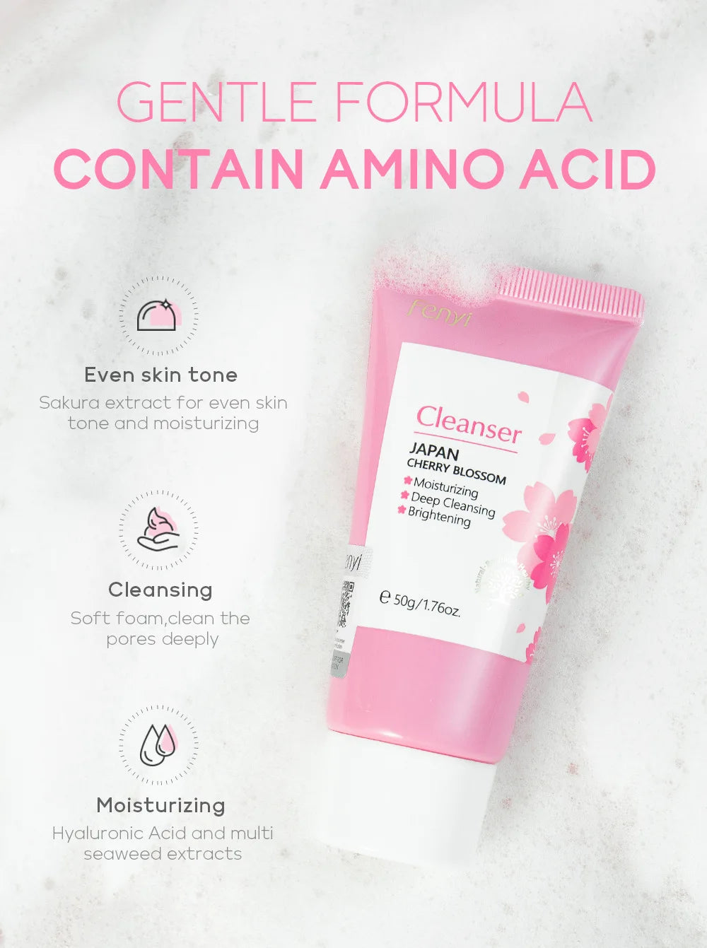 Vitamin C & Cherry Blossom Face Wash | Hydrating & Blackhead Care