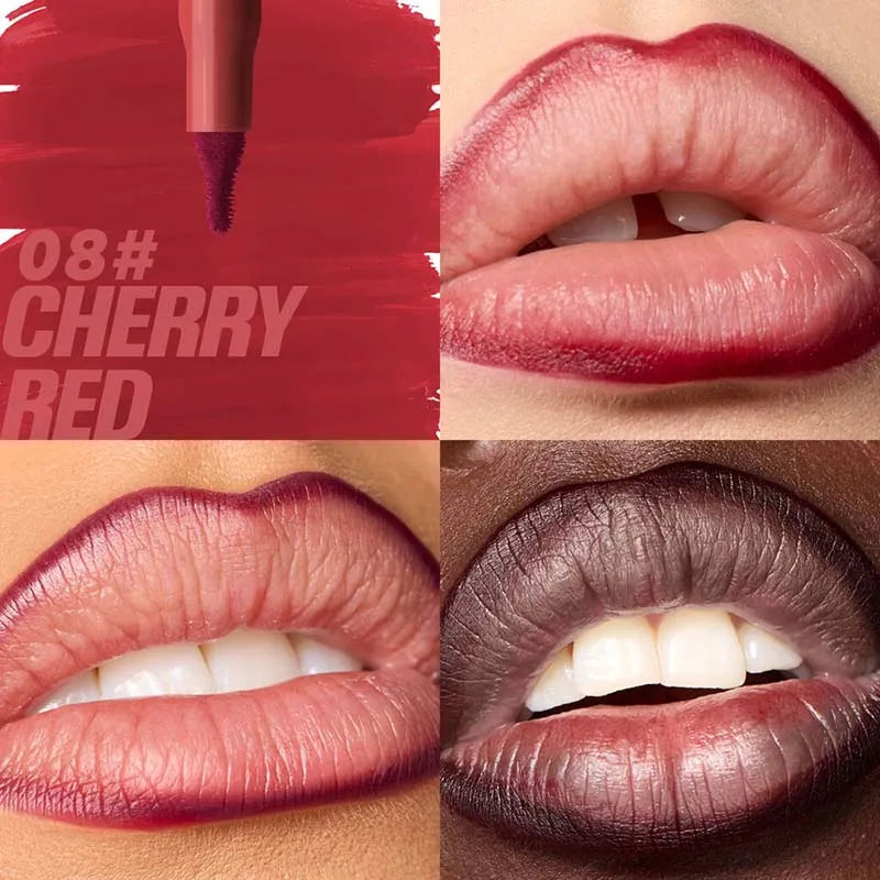 Waterproof Matte Lip Liner Pencil - Long-Lasting Velvet Lip Contour Pen