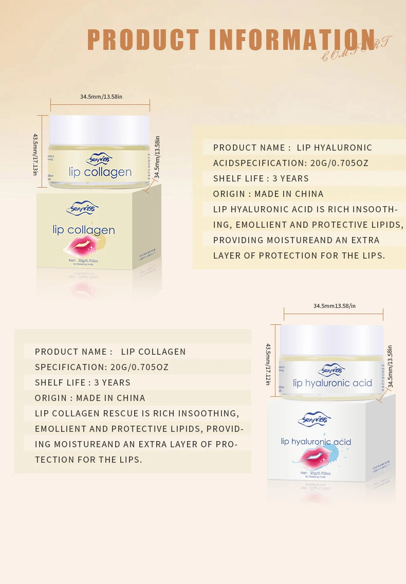 Hyaluronic Acid & Collagen Lip Sleeping Mask (20g) - Deep Hydrating