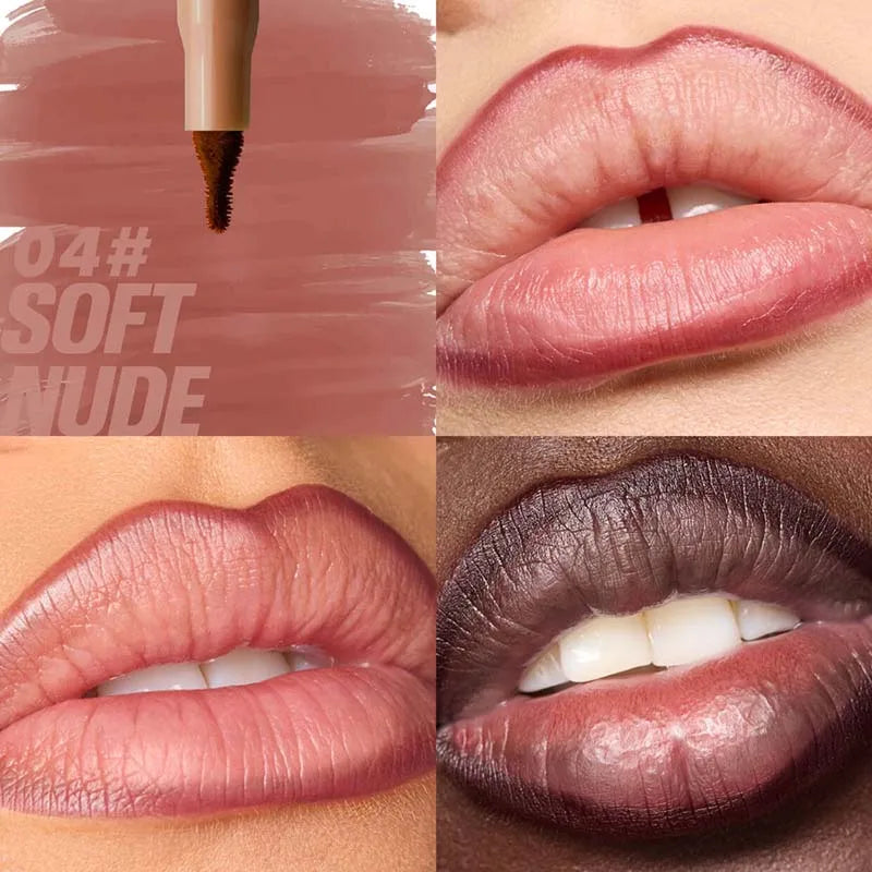 Waterproof Matte Lip Liner Pencil - Long-Lasting Velvet Lip Contour Pen