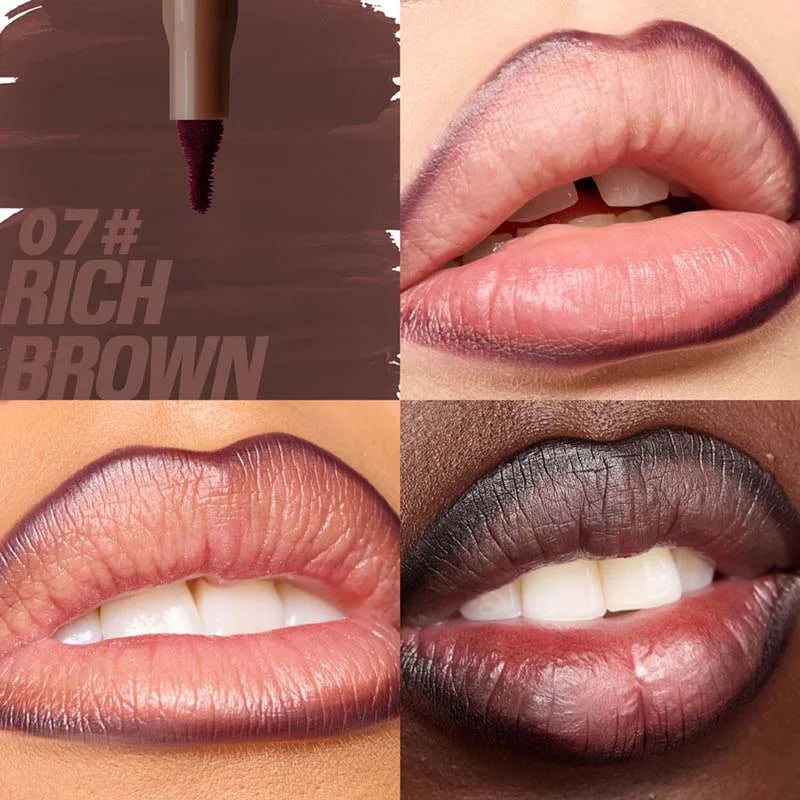 Waterproof Matte Lip Liner Pencil - Long-Lasting Velvet Lip Contour Pen