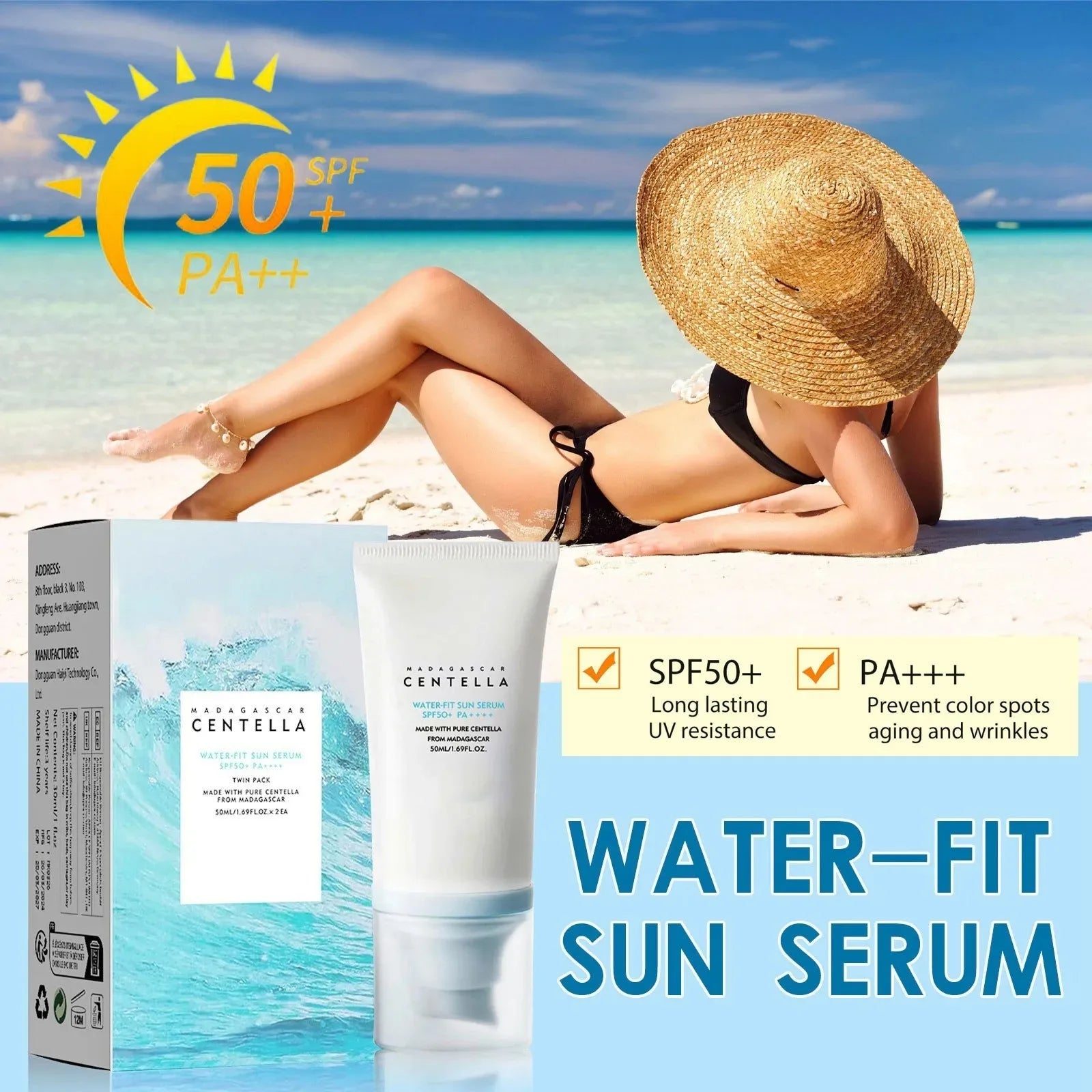Korean Centella Sunscreen SPF 50+ | Hydrating Face & Body Sunblock