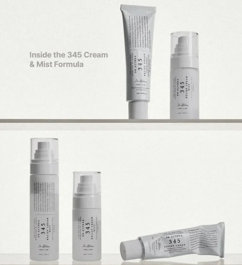 Dr. Althea 345 Whitening Skincare Collection | Whitening Cream, Barrier Cream, Jelly Mist & Moisturizing Spray (50ml, 60ml, 100ml)