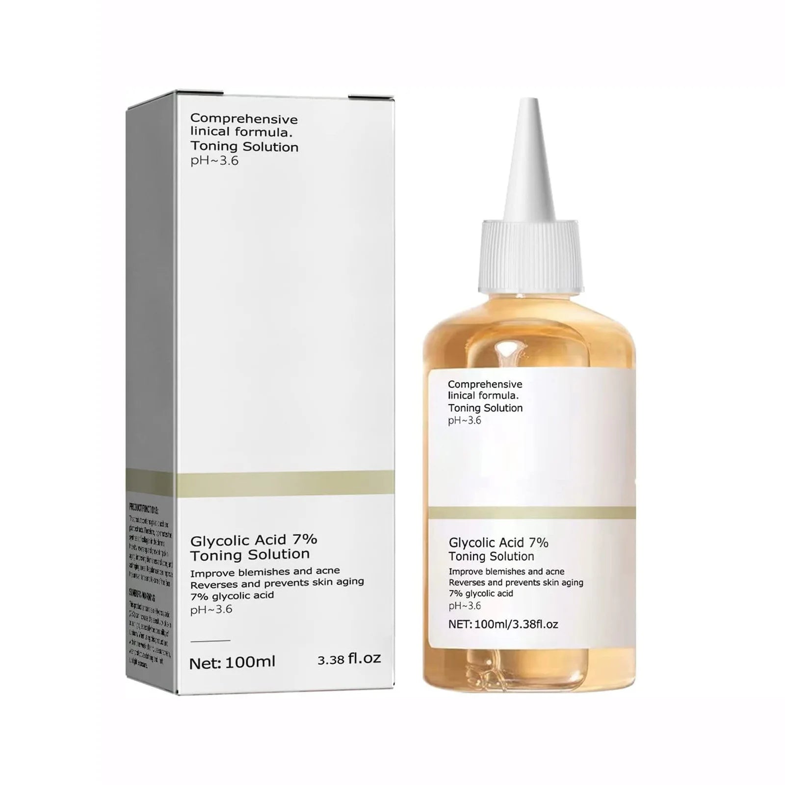 7% Glycolic Acid Toning Solution (100ml) - Rejuvenating Exfoliating Toner for Acne