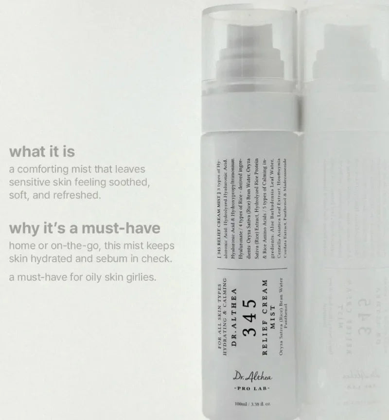Dr. Althea 345 Whitening Skincare Collection | Whitening Cream, Barrier Cream, Jelly Mist & Moisturizing Spray (50ml, 60ml, 100ml)